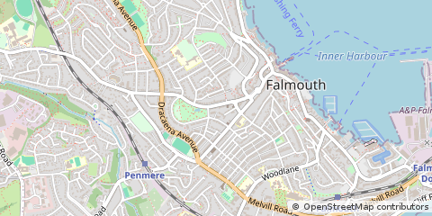 Map of Falmouth, Cornwall