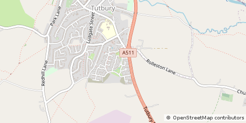 Map of Burton-on-Trent, Staffordshire