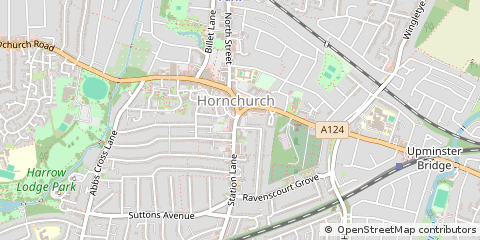 Map of Hornchurch, Essex