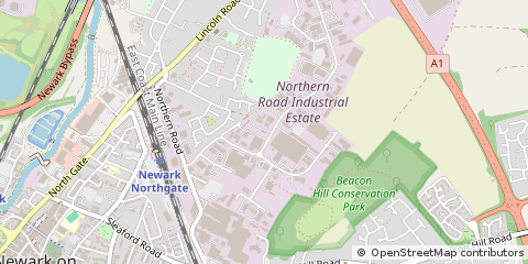 Map of Newark, Nottinghamshire