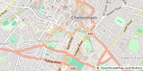Map of Cheltenham, Gloucs
