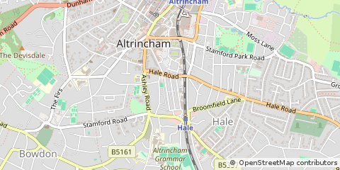 Map of Altrincham, Cheshire