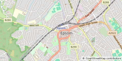 Map of Epsom, Surrey