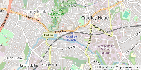 Map of Cradley Heath, West Midlands
