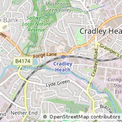 Map of Cradley Heath, West Midlands