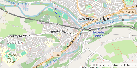 Map of Sowerby Bridge, West Yorkshire