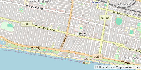 Map of Hove, East Sussex