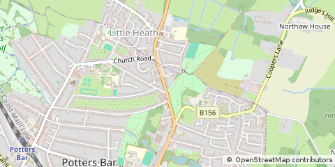 Map of Potters BAR, Hertfordshire