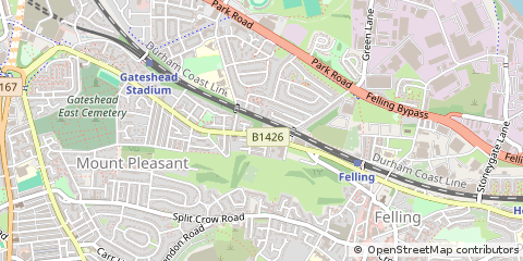 Map of Gateshead