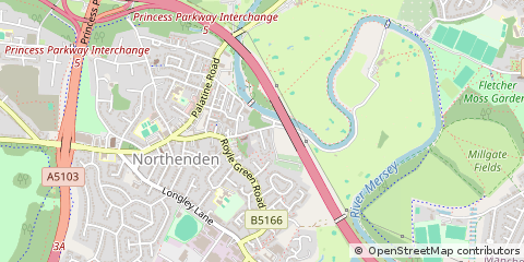 Map of Northenden, Greater Manchester