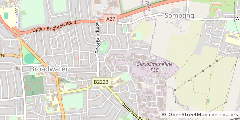 Map of Worthing, West Sussex