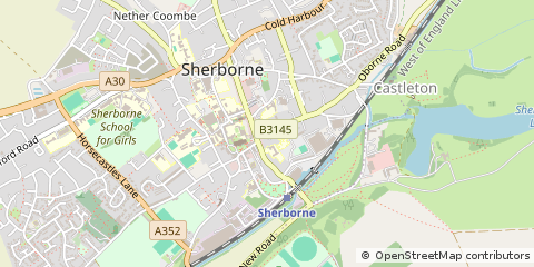 Map of Sherborne, Dorset