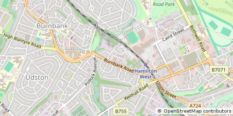 Map of Hamilton, Lanarkshire