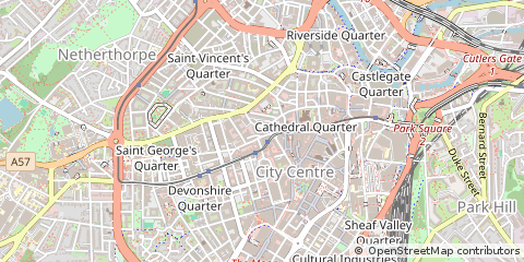 Map of Sheffield, South Yorkshire