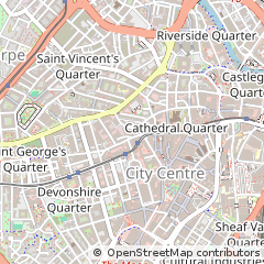 Map of Sheffield, South Yorkshire