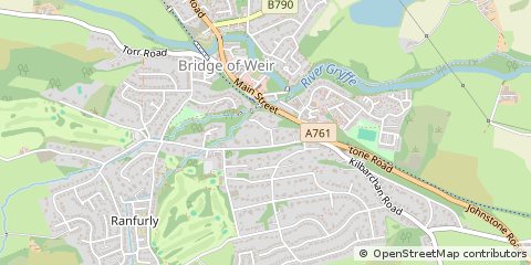 Map of Bridge of Weir, Renfrewshire