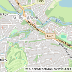 Map of Bridge of Weir, Renfrewshire