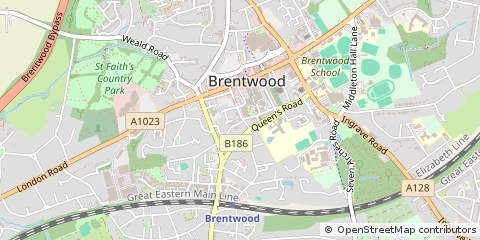 Map of Brentwood, Essex