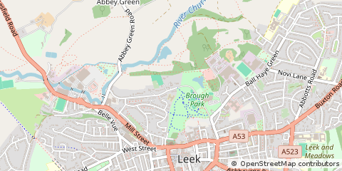 Map of Leek, Staffordshire