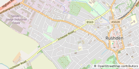 Map of Rushden, Northamptonshire