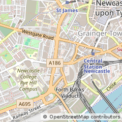 Map of Newcastle Upon Tyne, Tyne and Wear