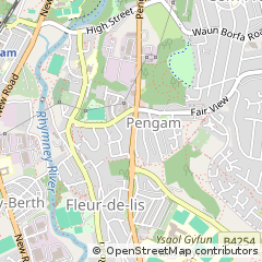 Map of Blackwood, Caerphilly County