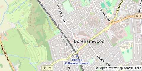 Map of Borehamwood