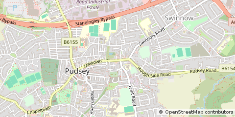 Map of Pudsey, West Yorkshire