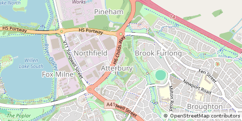 Map of Milton Keynes, Buckinghamshire