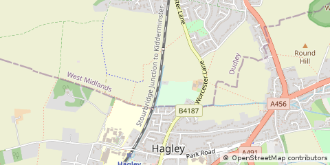 Map of Hagley, Worcestershire