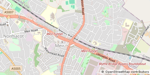 Map of Stoke on Trent, Staffordshire