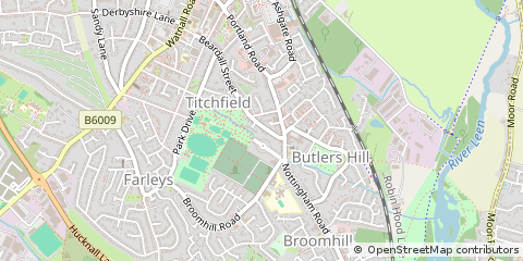 Map of Nottingham, Nottinghamshire
