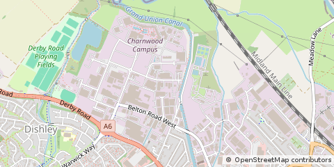 Map of Loughborough, Leicestershire