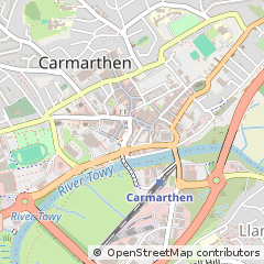 Map of Carmarthen, Carmarthenshire