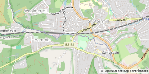 Map of Haslemere, Surrey