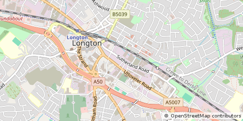 Map of Stoke on Trent, Staffordshire