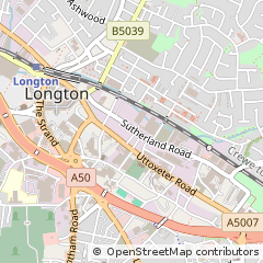 Map of Stoke on Trent, Staffordshire