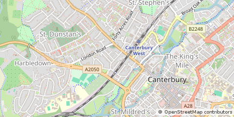 Map of Canterbury, Kent