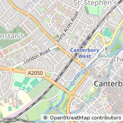 Map of Canterbury, Kent
