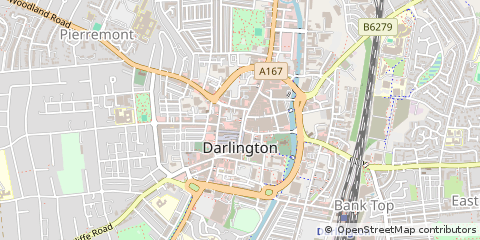 Map of Darlington, County Durham