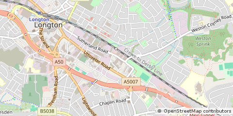 Map of Longton, Stoke on Trent