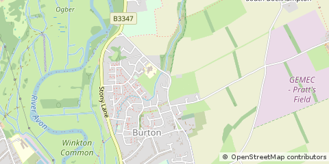 Map of Christchurch, Dorset