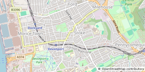 Map of Plymouth, Devon