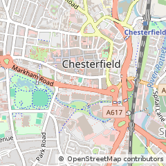 Map of Chesterfield, Derbyshire