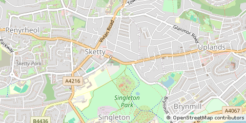 Map of Swansea, West Glamorgan