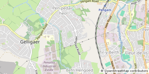 Map of Hengoed, MID Glamorgan