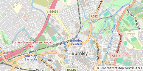 Map of Burnley, Lancashire