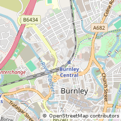 Map of Burnley, Lancashire