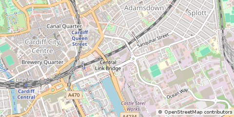 Map of Cardiff, South Glamorgan