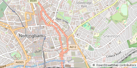 Map of Nottingham, Nottinghamshire